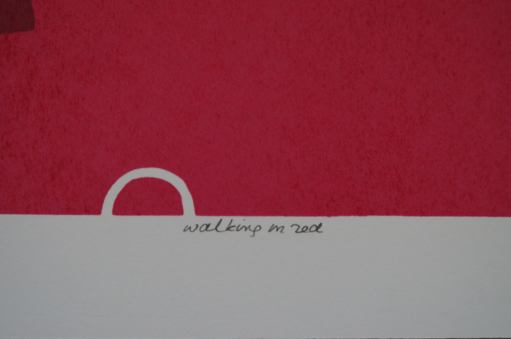 Rens Labruyère - gesigneerde zeefdruk - walking in red - 2000 kopen? Bied vanaf 1!