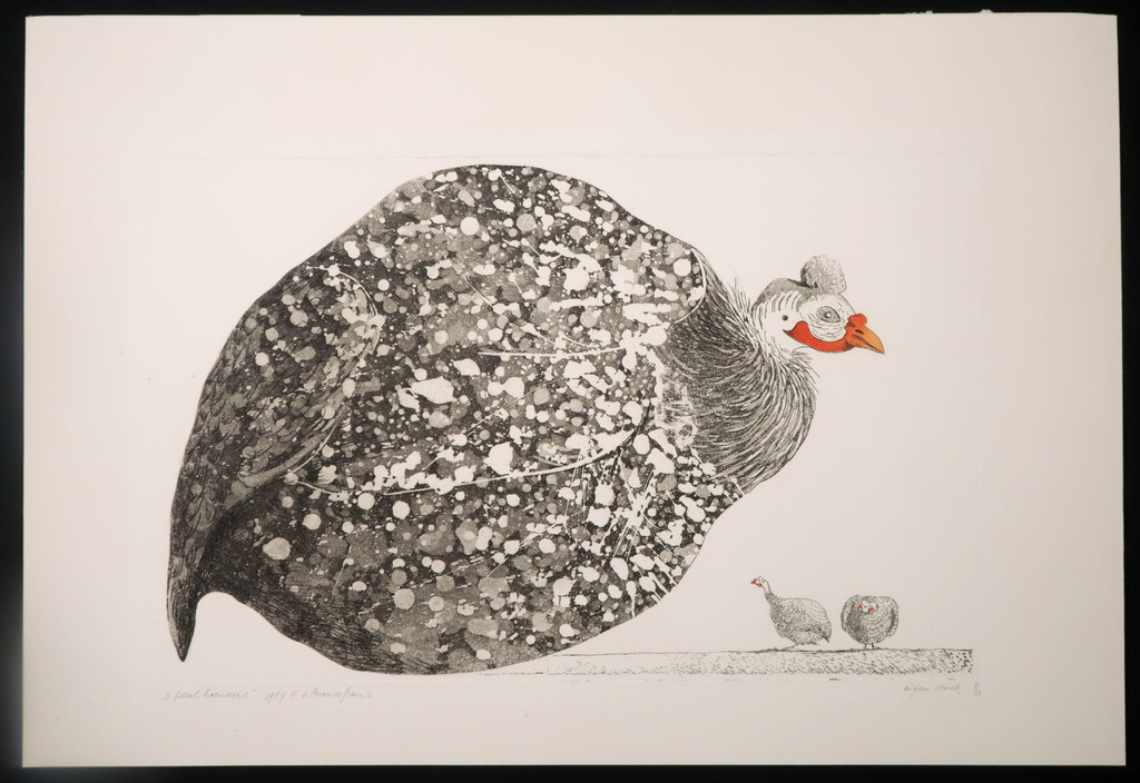 Erna van Mondfrans: Ets en aquatint, Parelhoenders kopen? Bied vanaf 20!