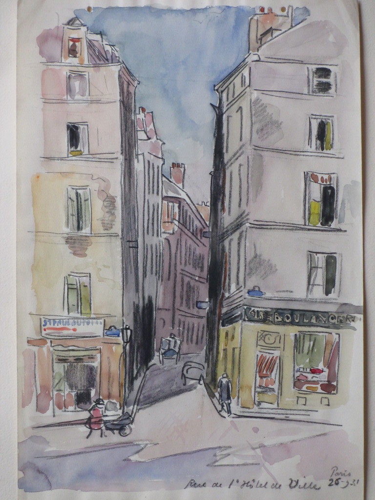 Han Krug, Rue de l'Hotel de Ville Paris, Gemengde techniek verkocht voor € 45!