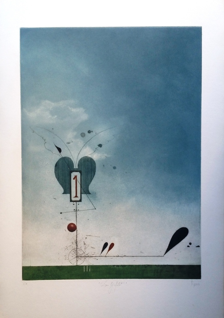 Josef Werner Das Gefährt -gesigneerde zeefdruk - épreuve d'artiste  kopen? Bied vanaf 200!