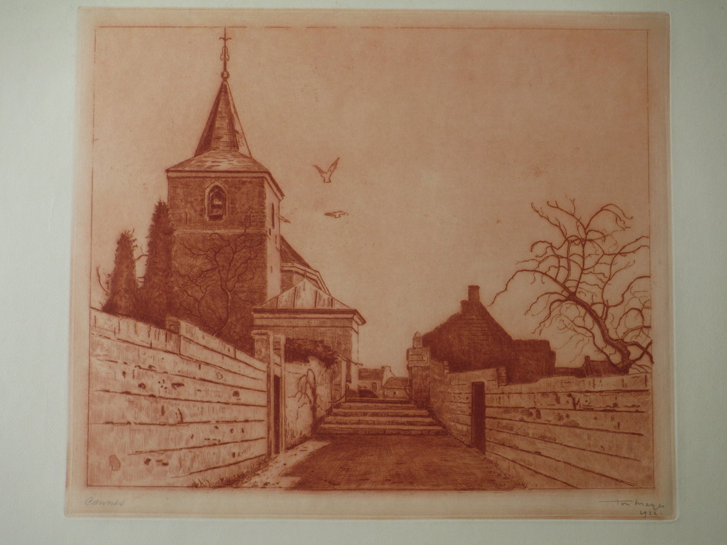 Ton Meyer - Ton Meyer, Kerkopgang, Ets in rood kopen? Bied vanaf 1!