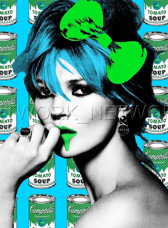 Large Print Painting "Kate Moss Soup B" Signed Numbered A/P or 1 to 100 with COA kopen? Bied vanaf 1!
