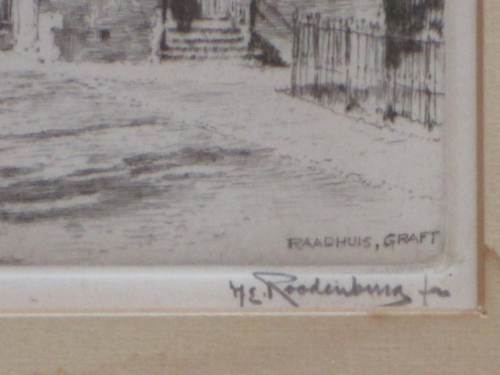 Hendrikus Roodenburg - Hendrik Roodenburg, Raadhuis Graft, Ets kopen? Bied vanaf 35!