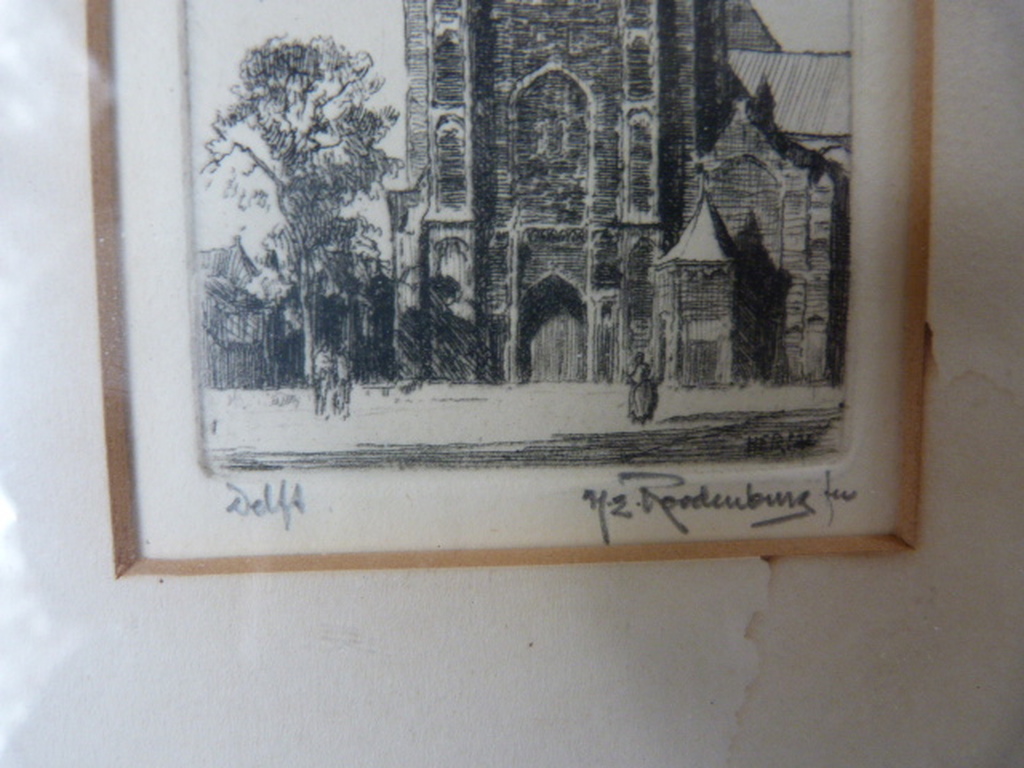 Lot H.E. Roodenburg (1895 - 1987) - Utrecht, Delft en Oude Kerkstoren Amsterdam kopen? Bied vanaf 1!