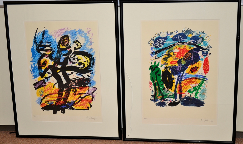 Kees Salentijn: Grote litho's, Abstracte composities verkocht voor € 200!