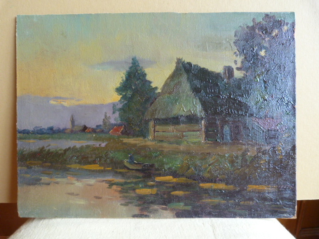 Onduidelijk gesigneerd - olieverf op doek/board. kopen? Bied vanaf 1!