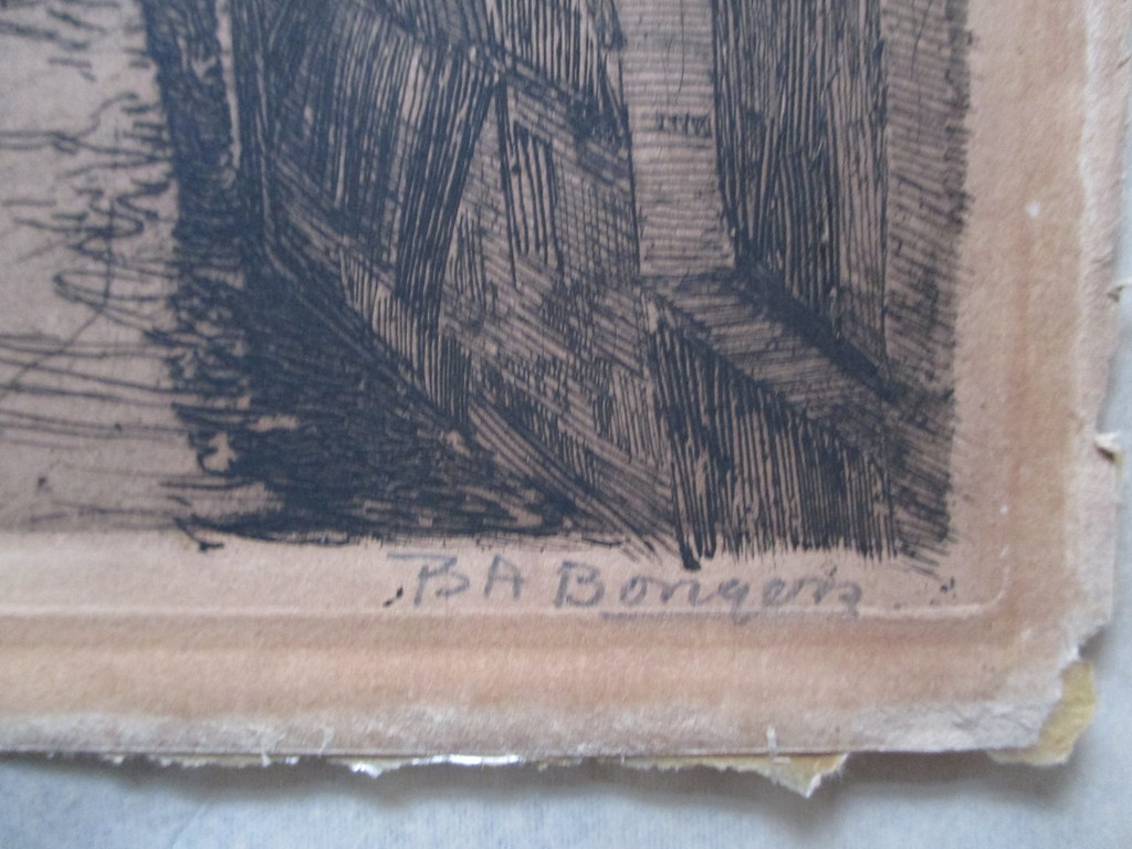 B.A. Bongers, ets Oudezijds Achterburgwal te Amsterdam, handgesigneerd kopen? Bied vanaf 1!