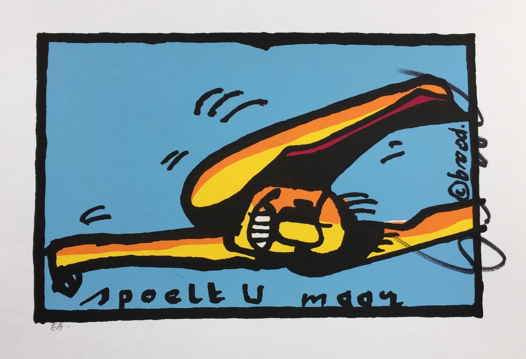 Herman Brood - Originele Hand Gesigneerde Zeefdruk - "Spoelt U Maar" kopen? Bied vanaf 1!