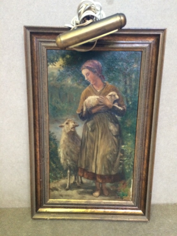 mooi leuk klassiek werk van A. Verbeek van herders dame met schaap en lammetje kopen? Bied vanaf 1!