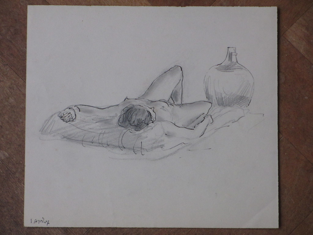 Harm Kamerlingh Onnes, Liggend Naakt, Tekening kopen? Bied vanaf 45!