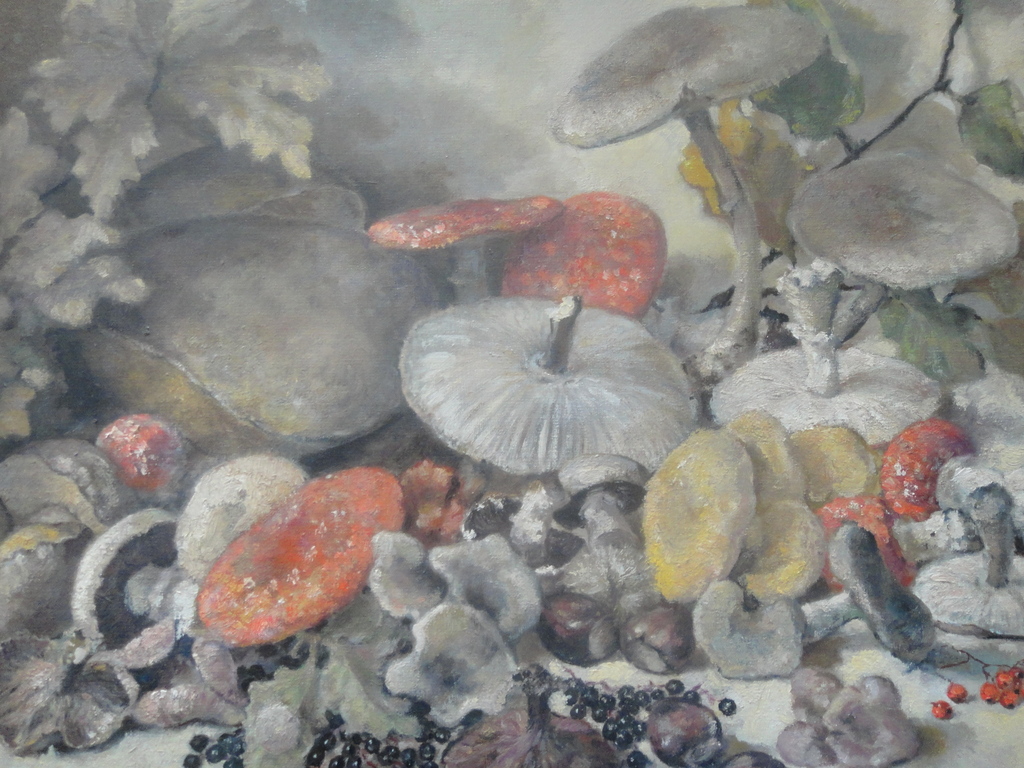 Jan Duyvetter, olieverf op board, compositie met paddestoelen kopen? Bied vanaf 125!