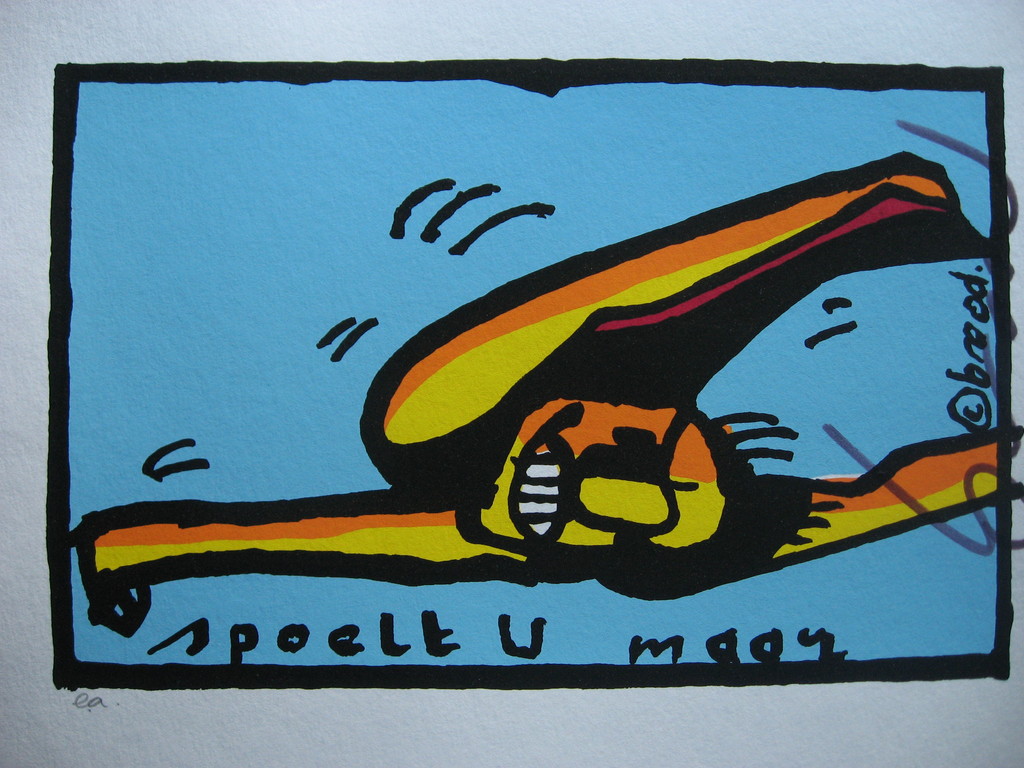 Herman Brood: Kleurenzeefdruk, Spoelt u maar verkocht voor € 60!