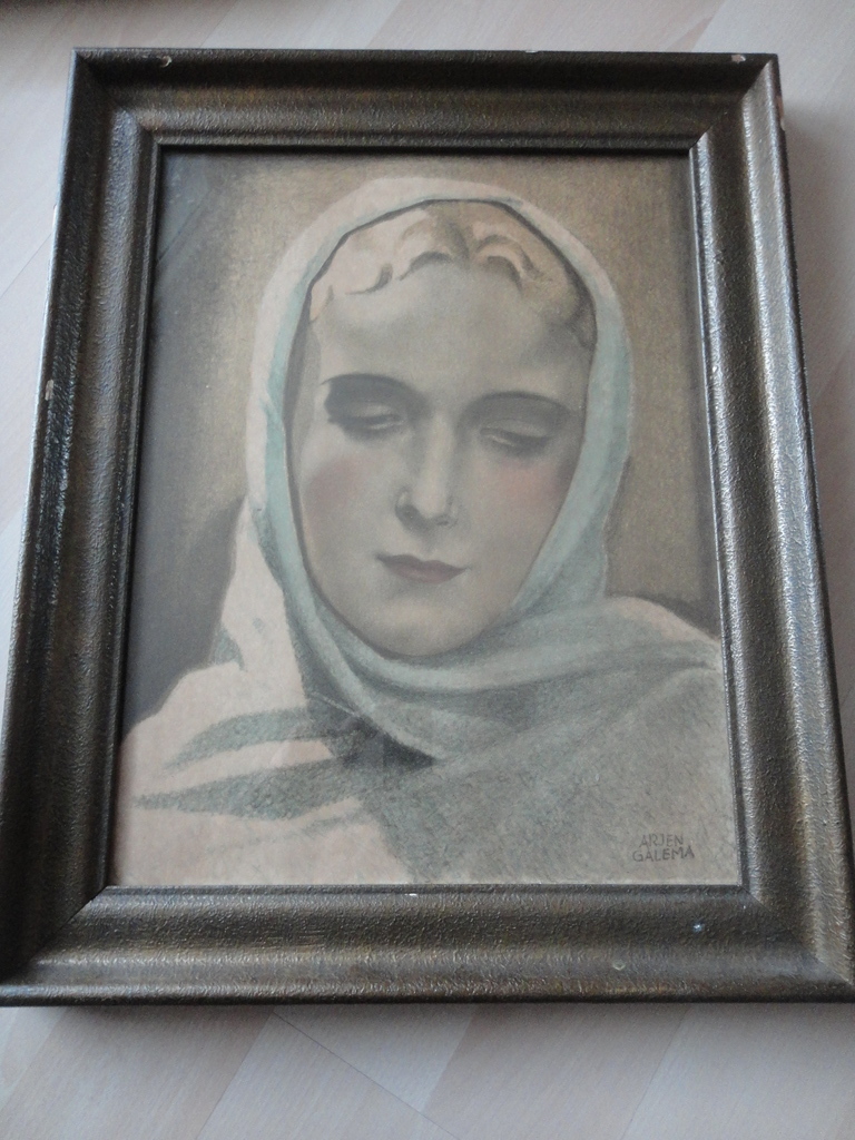 Arjen Galema, litho, portret van vrouw uit jaren '30. kopen? Bied vanaf 1!
