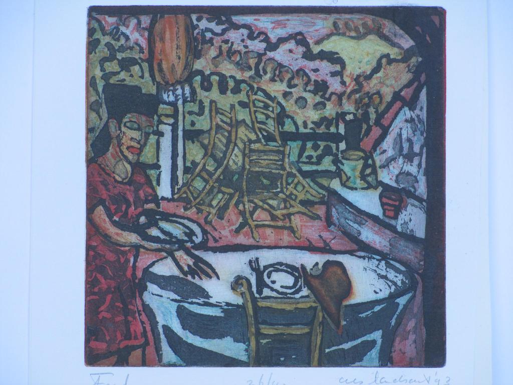 Cees Landsaat, Forel, Kleurets verkocht voor € 35!