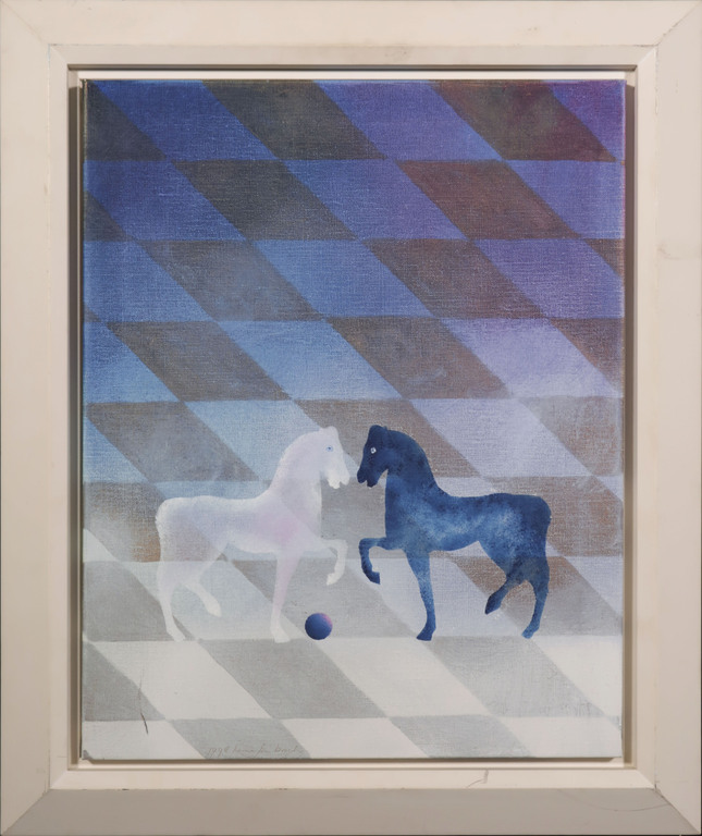 Herman Jan Bosch: Olieverf op doek, Zullen we gaan spelen? - Ingelijst kopen? Bied vanaf 1!