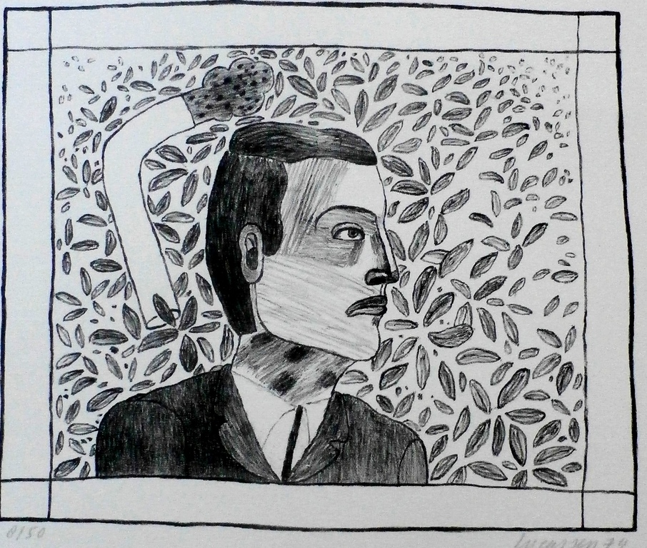 Reinier Lucassen - litho + gedicht : Vamp 3. verkocht voor € 75!