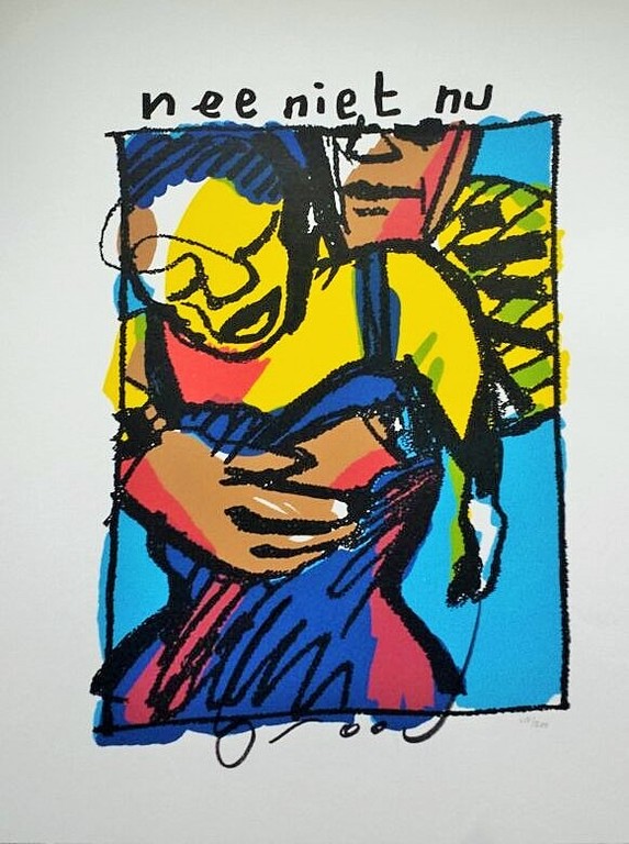 Zeefdruk van Herman Brood - Nee Niet Nu verkocht voor € 200!