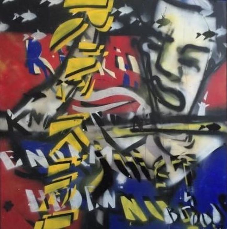 Herman Brood schilderij - RUR - 105 x 100 cm + HBM certificaat  verkocht voor € 2900!