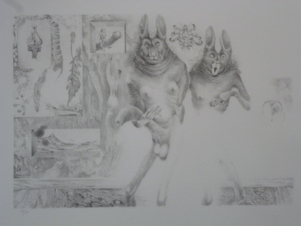 Melle Johannes Oldeboerrigter - litho - Dierfiguren verkocht voor € 80!