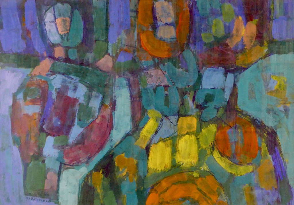 Jan Battermann, Nocturne 1989, gouache   kopen? Bied vanaf 80!