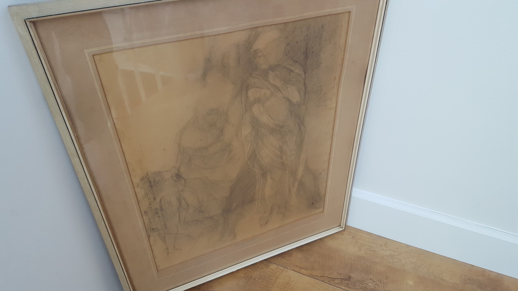 Marius Bauer (1867-1932) - Vrouwen met baby, tekening - gemonogrameerd kopen? Bied vanaf 1!