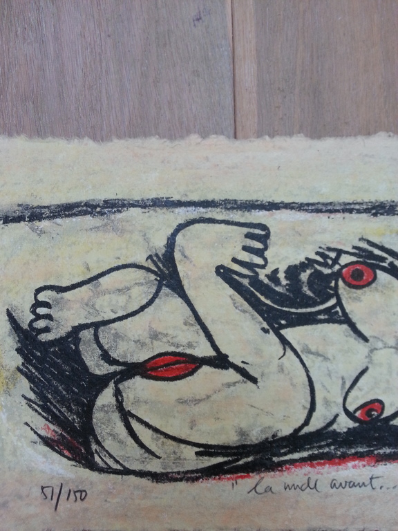 Hans Innemee, zeefdruk op handgeschept papier, titel; :la nude avant" kopen? Bied vanaf 35!