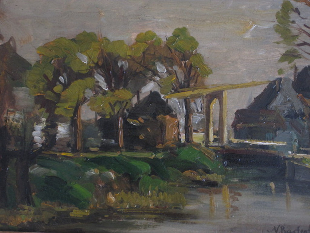 Sfeervol oud olieverf "Loosdrechtse Plassen" onduidelijk gesigneerd ca. 1900 kopen? Bied vanaf 1!
