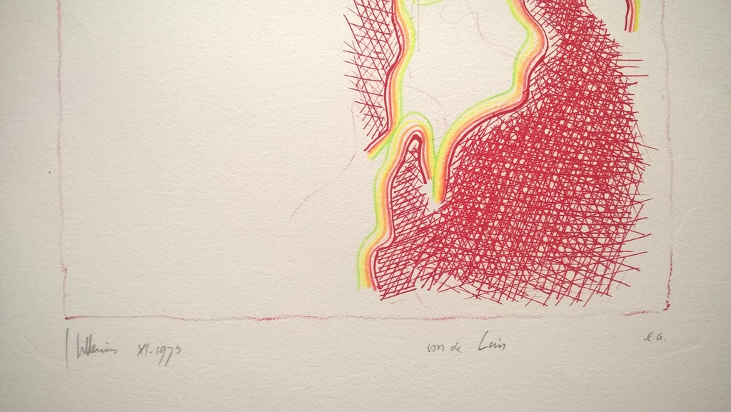 Jaap Hillenius – gesigneerde litho in rood en kleurpotlood kopen? Bied vanaf 95!