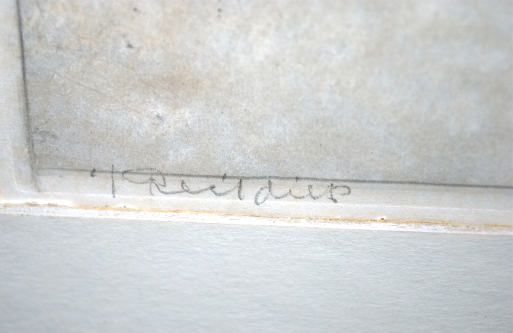 Riekele Prins - handgesigneerde ets van 't Reitdiep, Groningen. kopen? Bied vanaf 40!