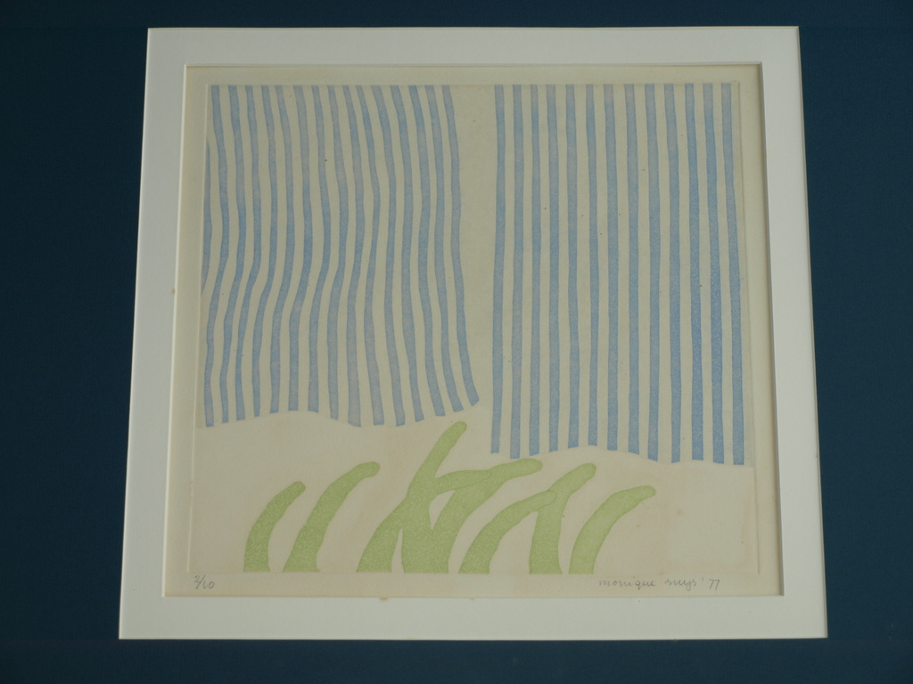 Monique Suys : Zeefdruk – Landschap II – Ingelijst – 1977 – oplage 10 ex. kopen? Bied vanaf 1!