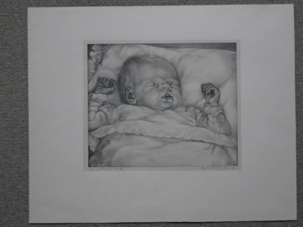 Aart van Dobbenburgh - litho - Slapend kindje  kopen? Bied vanaf 25!