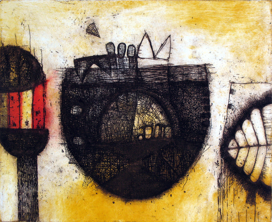 GUILLAUME Le Roy - abstract werk uit 1972 in PERFECTE staat en mooi INGELIJST. verkocht voor € 135!