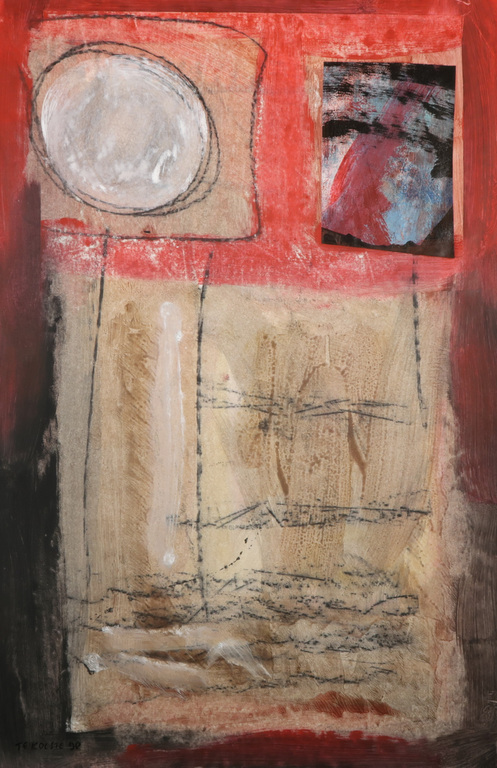Kees te Kolste: Acryl op papier, Zonder titel verkocht voor € 35!