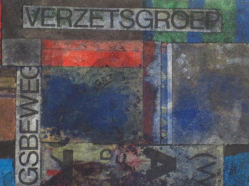 Originele Collage/Aquarel "Februaristaking" van Di Reurhoff Behrens 1902-1998  kopen? Bied vanaf 1!