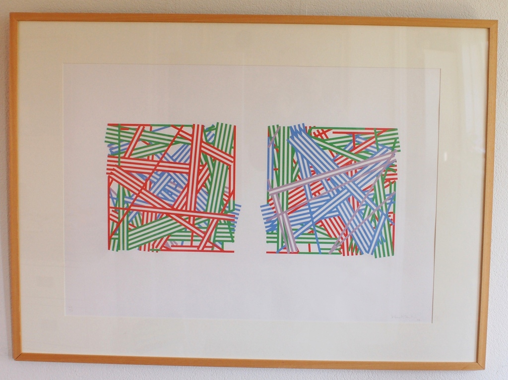 Kenneth Martin- ' Pier and Ocean ' -1980- grote gelijste zeefdruk-nr. 64/70 kopen? Bied vanaf 190!