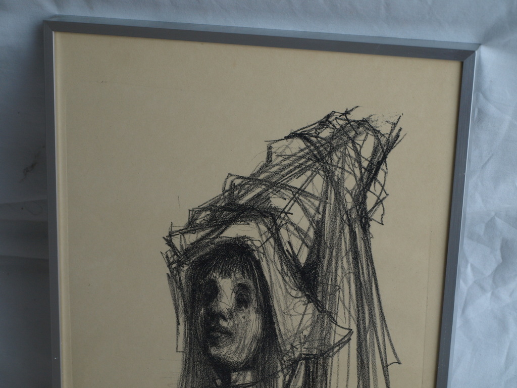 William D. Kuik / Dirkje Kuik : Litho, ‘Villon’ - ingelijst – 1963 kopen? Bied vanaf 75!