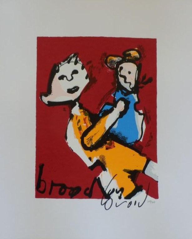 HERMAN BROOD, Gelimiteerde en HANDGESIGNEERDE Zeefdruk  MOEDER EN KIND kopen? Bied vanaf 150!