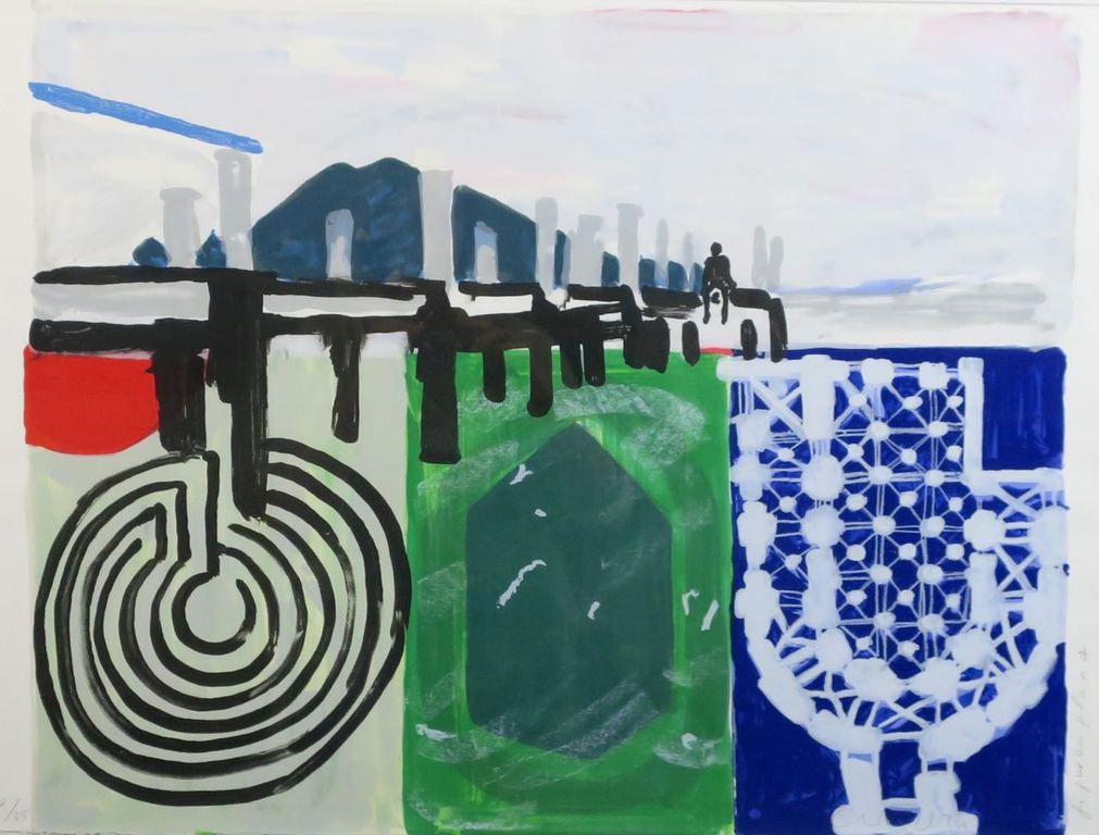 Cees Dolk: Zeefdruk, Figurenplan 4 - Ingelijst kopen? Bied vanaf 20!