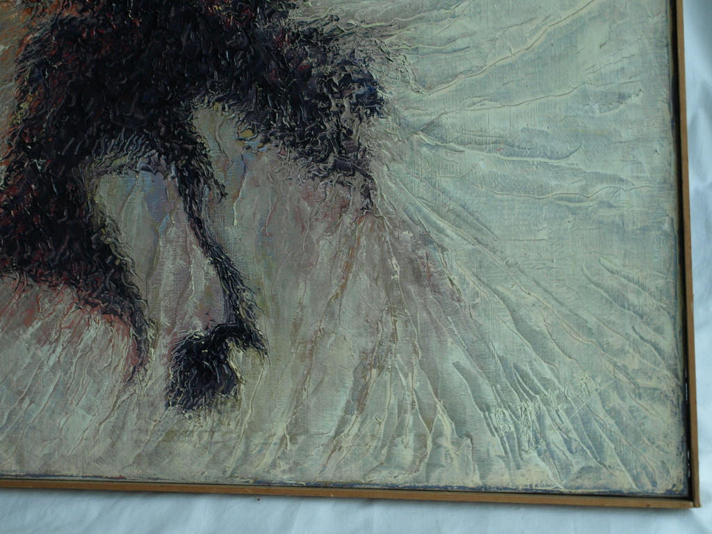 Johannes Rijnders ( B.Jorin) : olieverf op linnen, Abstract Beest – Gesigneerd  kopen? Bied vanaf 100!