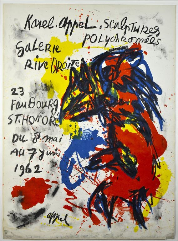 Karel Appel: Tentoonstellingslitho. Galerie Rive Droite kopen? Bied vanaf 250!
