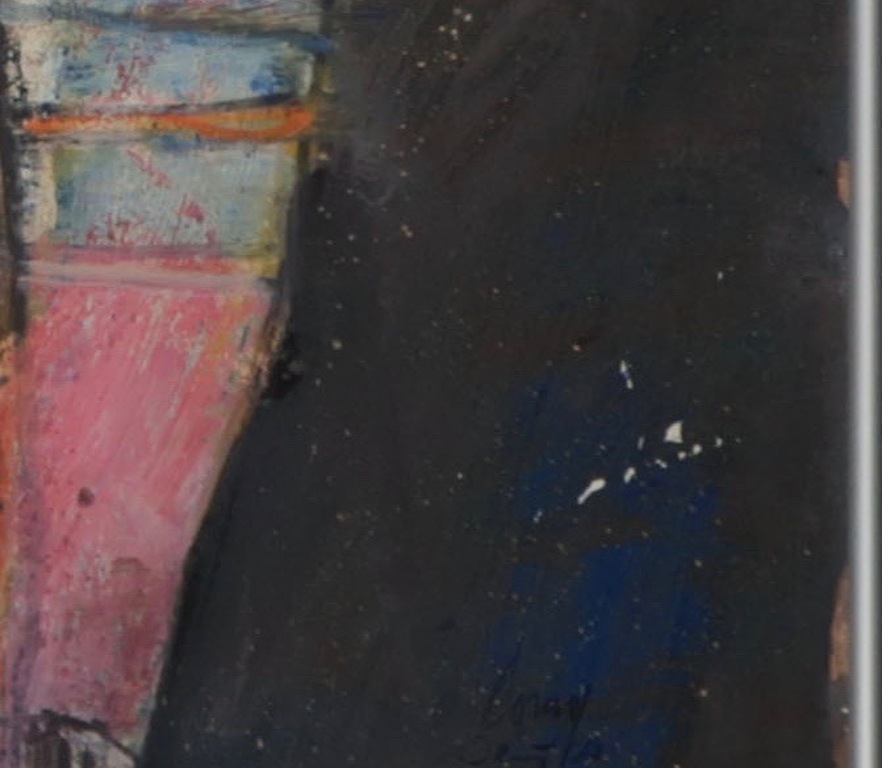 Louis Derijks - Louis Derijks: Gouache, Roze figuur - Ingelijst kopen? Bied vanaf 40!