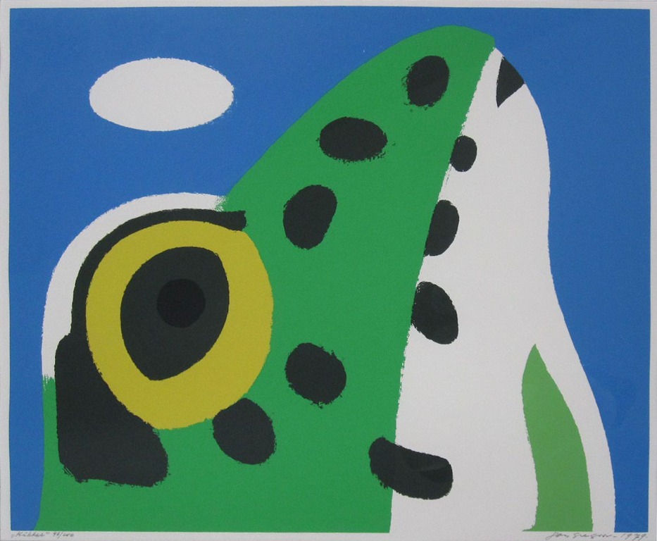 Jan Gregoor, zeefdruk, "Kikker" verkocht voor € 45!