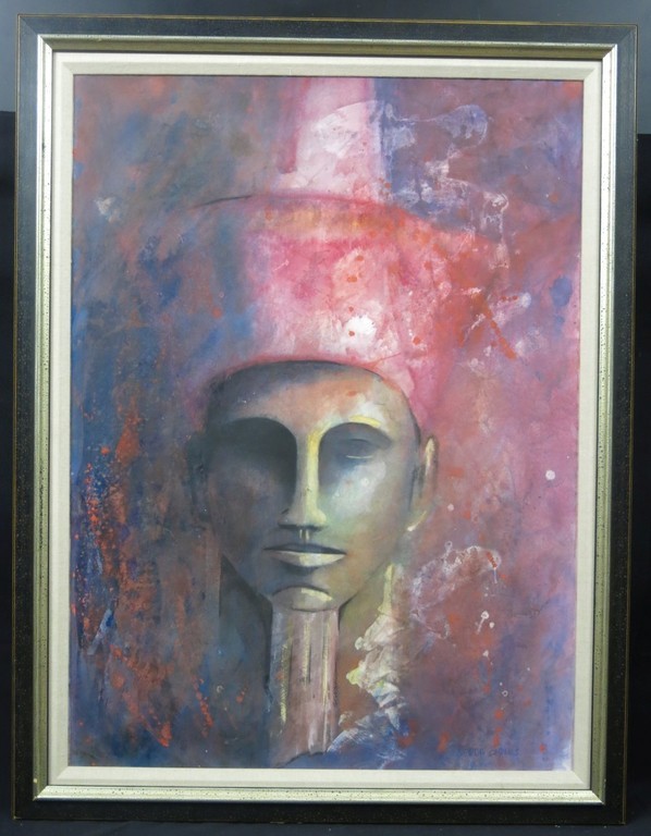 Gerda Onnes: Aquarel/gouache.- Farao - Gesigneerd.  Mooi ingelijst. verkocht voor € 135!