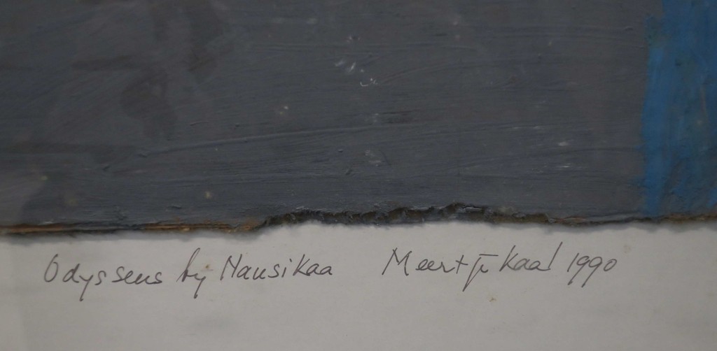 Meertje Kaal: Acryl en Collage op karton, Odysseus bij Nausikaa - Ingelijst kopen? Bied vanaf 1!