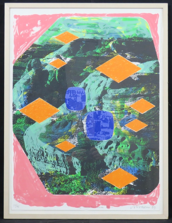 Jelis van Dolderen: Zeefdruk, La montanara - Ingelijst kopen? Bied vanaf 35!