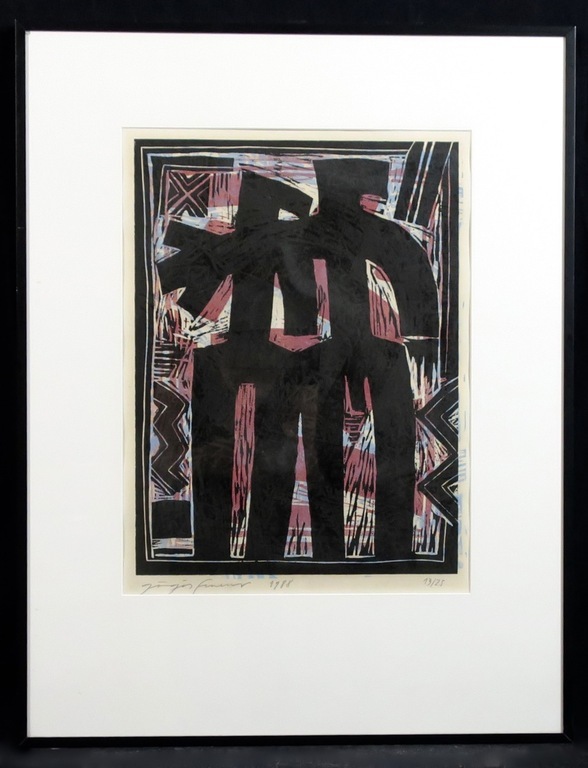 Ferenc Gogos: Lino, Zonder titel (met blauw) - Ingelijst kopen? Bied vanaf 35!