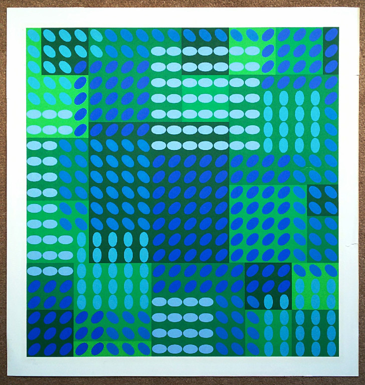 Victor Vasarely - Geometrisch abstract, zeefdruk kopen? Bied vanaf 175!