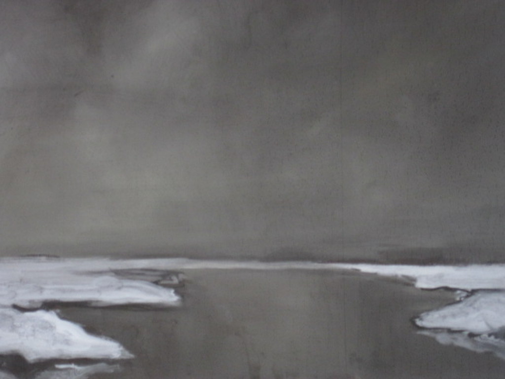 Janus de Winter 1885-1951 Gouache winters rivierlandschap 1920  verkocht voor € 100!