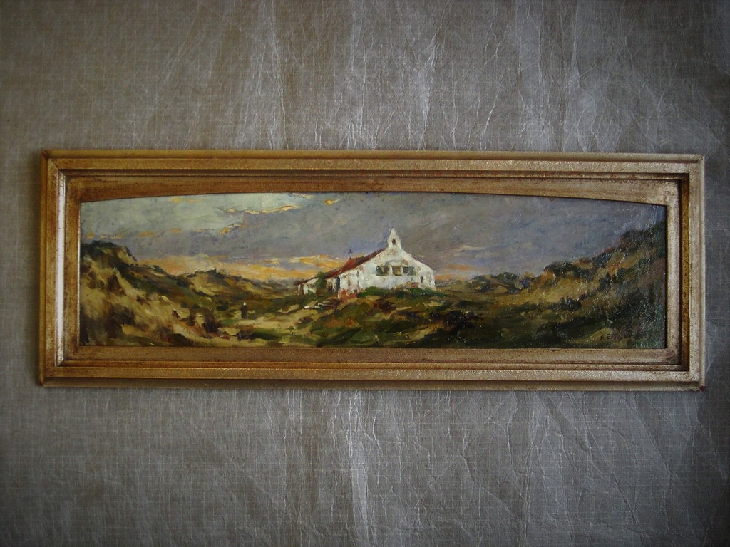 Vlaams impressionisme 1930 olieverf "vrouw in berglandschap" F Eyskens 1882-1968 verkocht voor € 66!