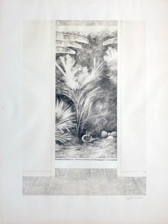 Walter Nobbe - Lithografie - 'De Tuin' + boekwerk- 1987 verkocht voor € 55!